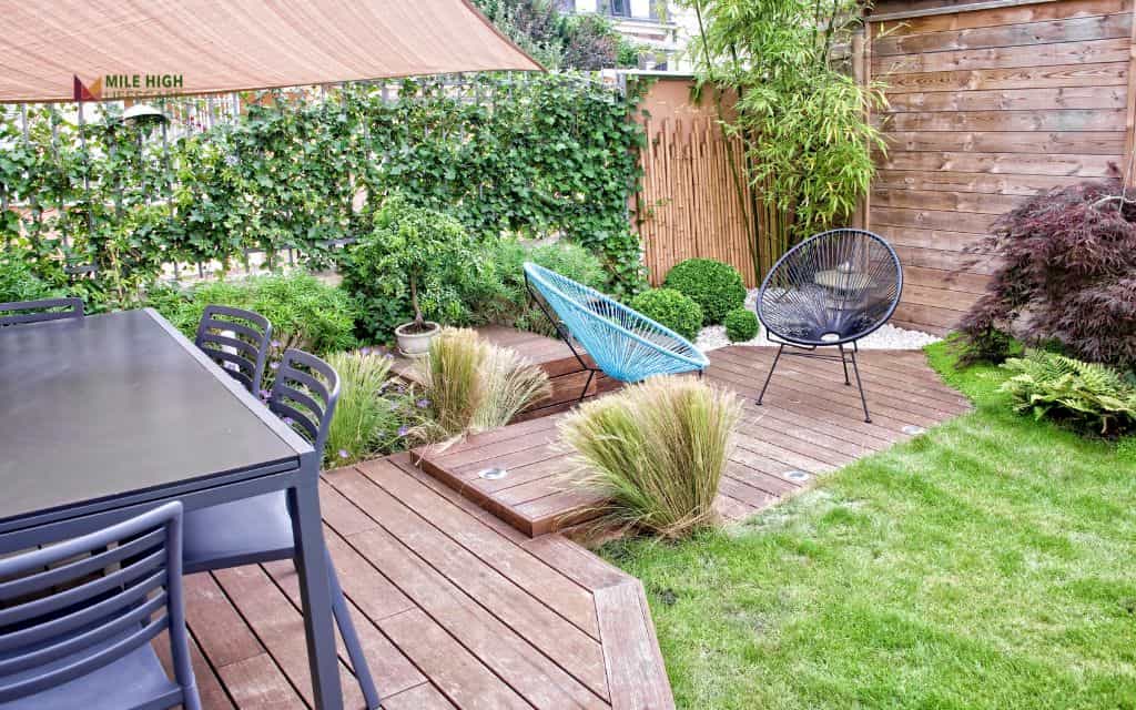 small yard landscape design: Create defined zones