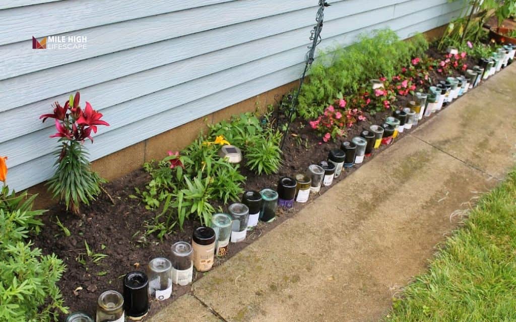 Recycled bottle border