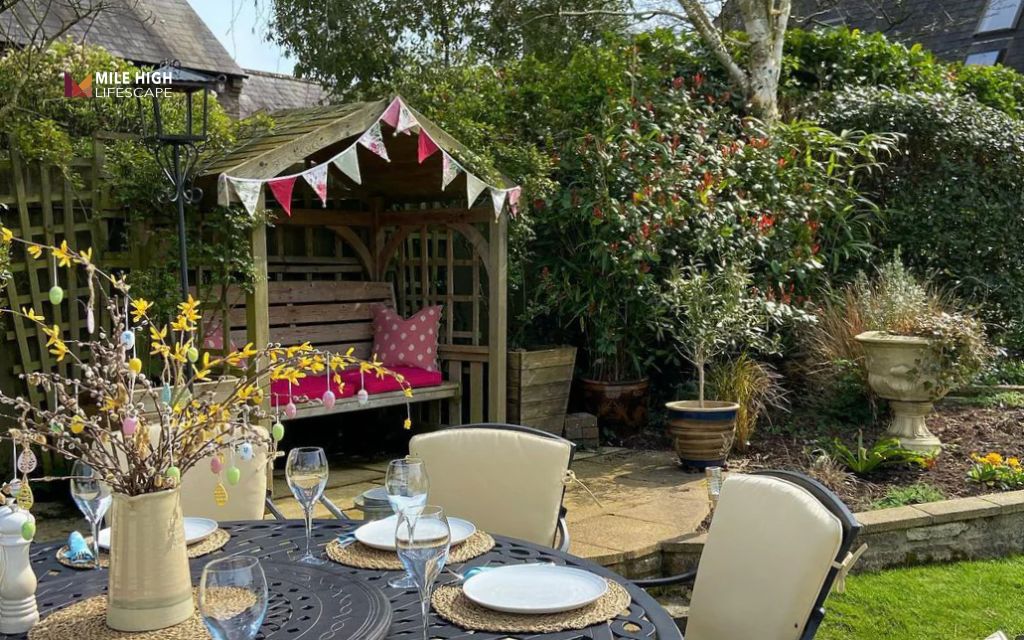 Large backyard landscaping ideas: Design a dedicated outdoor dining area