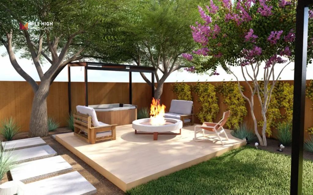 Large backyard landscaping ideas: Build a large deck instead of lawn