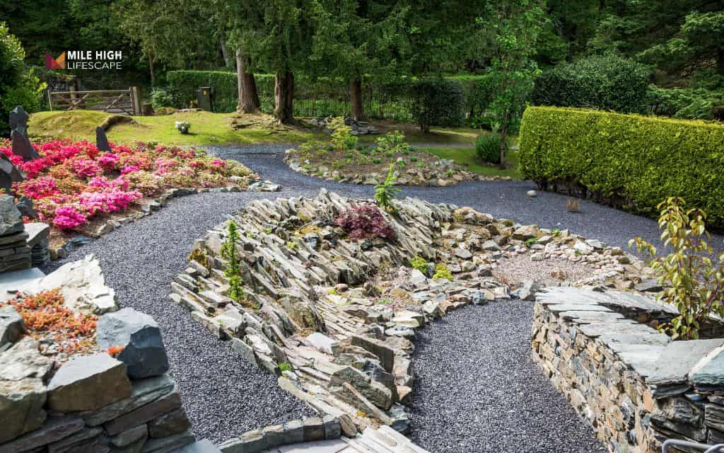 hill landscape: Curved pathway through a hill
