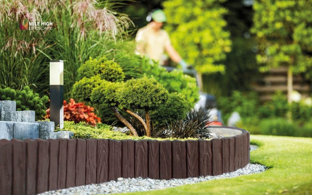 Landscape timber ideas: Curved timber borders