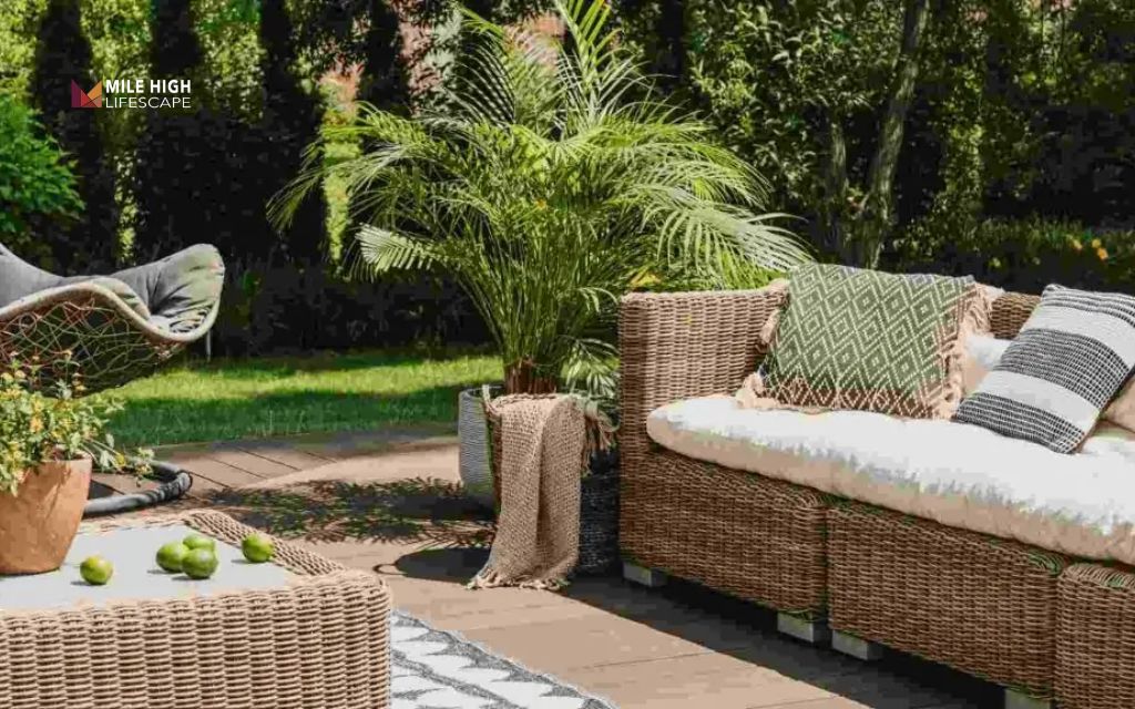 Large backyard landscaping ideas: Focus on comfortable seating areas