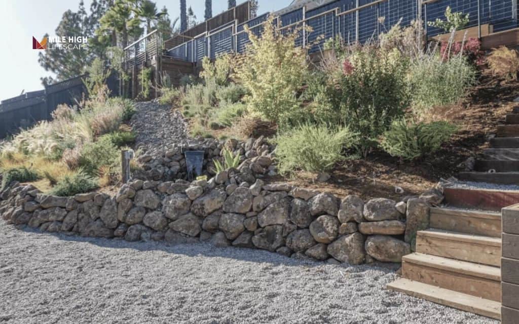 hill landscape: Hillside rock landscaping