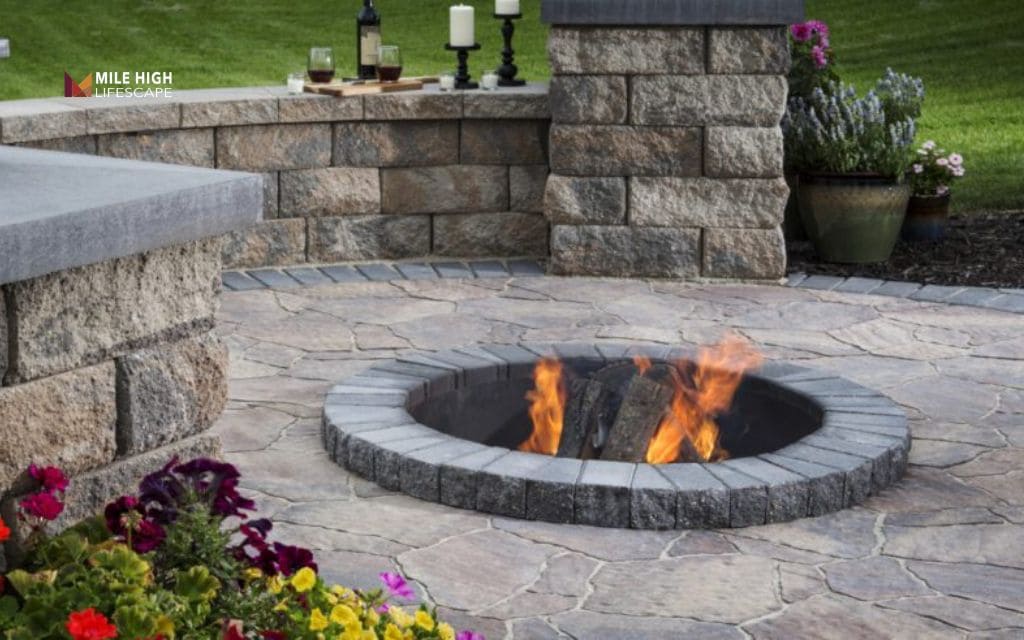 low cost fire pit landscape design: In-ground fire pit