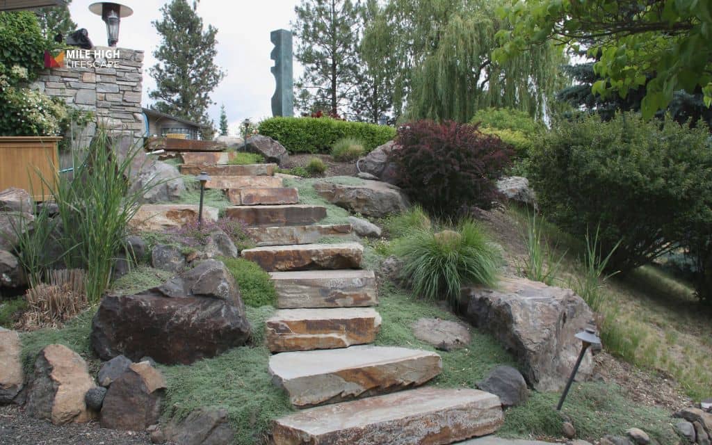 Hillside landscaping ideas: Add stone steps through the landscape
