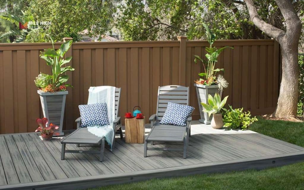 Landscape terrace: Add wood decking to a small terrace space
