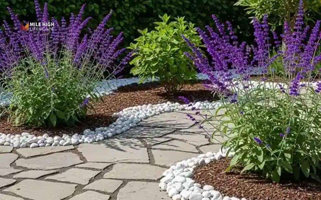 Lavender landscape ideas: Combine lavender with gravel or stone