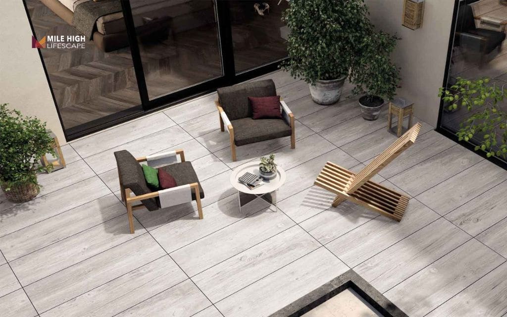 Landscape terrace: Combine pavers and plants for added texture