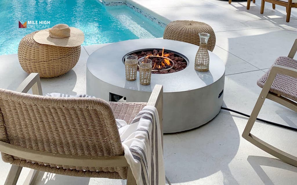 Landscaped patio: Create a cozy fire pit retreat