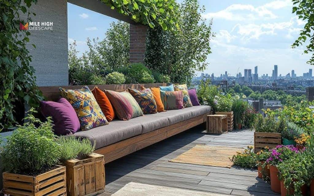 Landscape terrace: Create a cozy rooftop lounge garden