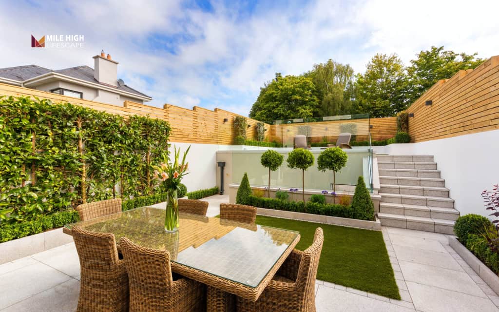 Landscaped patio: Create a low-maintenance garden patio
