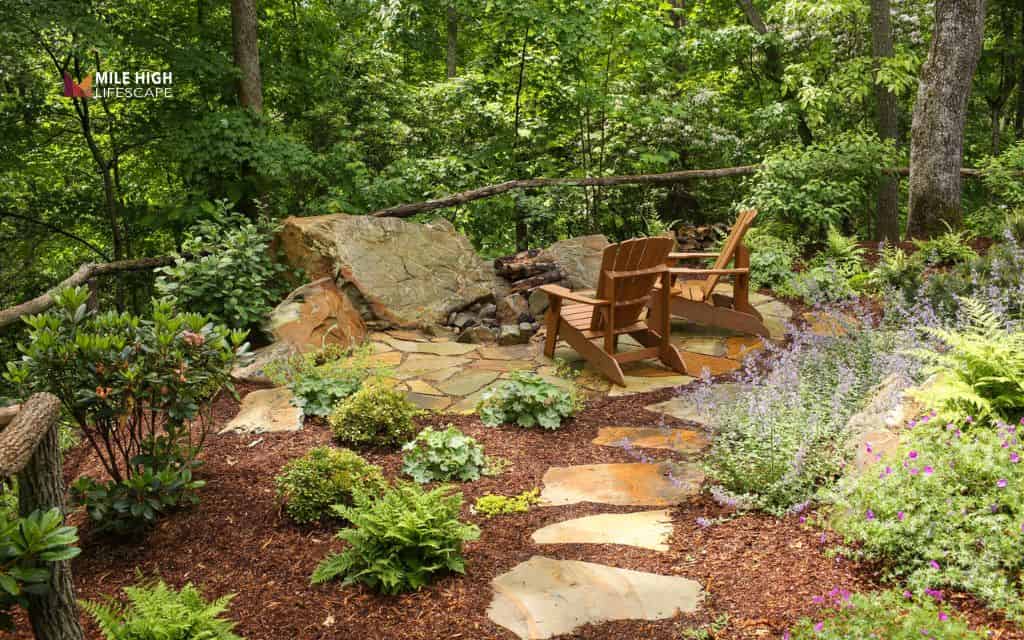 Hillside landscaping ideas: Create a secluded hillside seating area