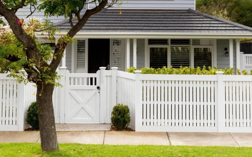 Front house fence ideas: Create contrast between fence and home exterior