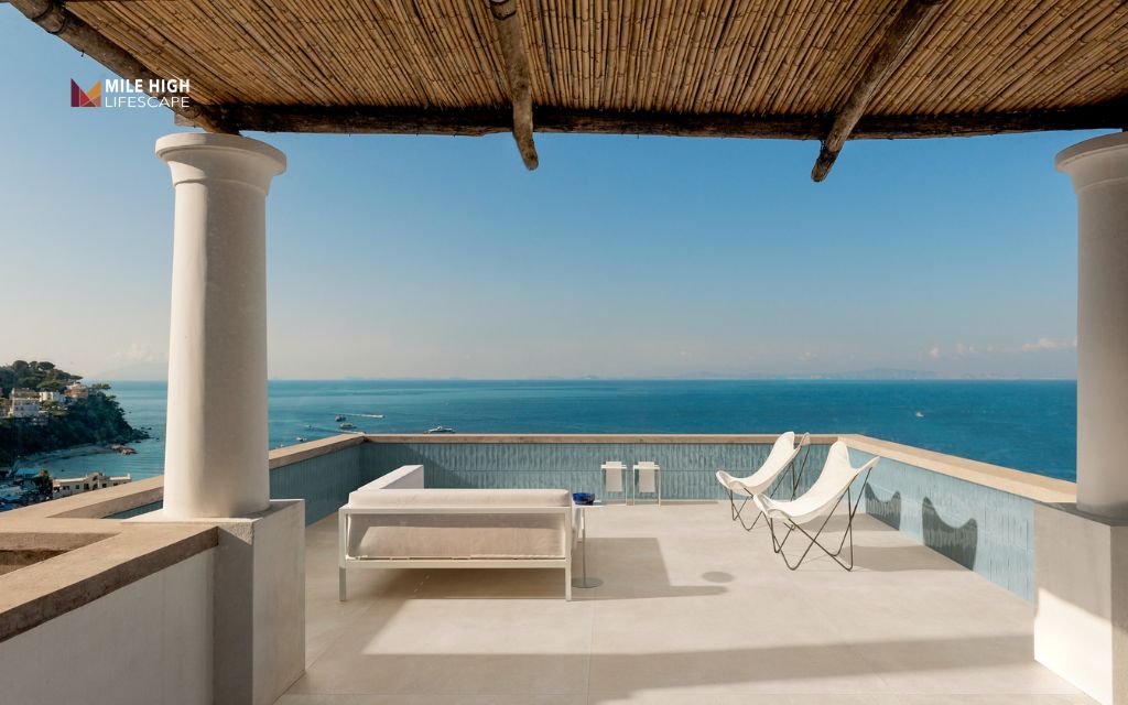 Landscape terrace: Design a bold modern terrace with clean lines
