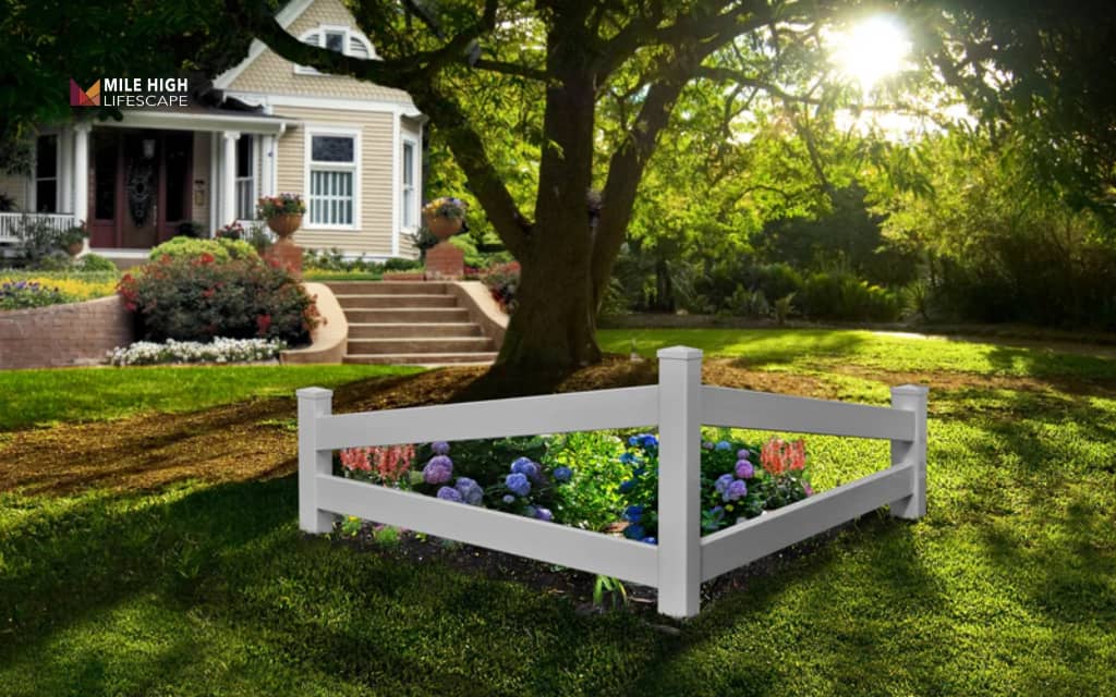 Front house fence ideas: Simple split-rail fence with natural landscaping