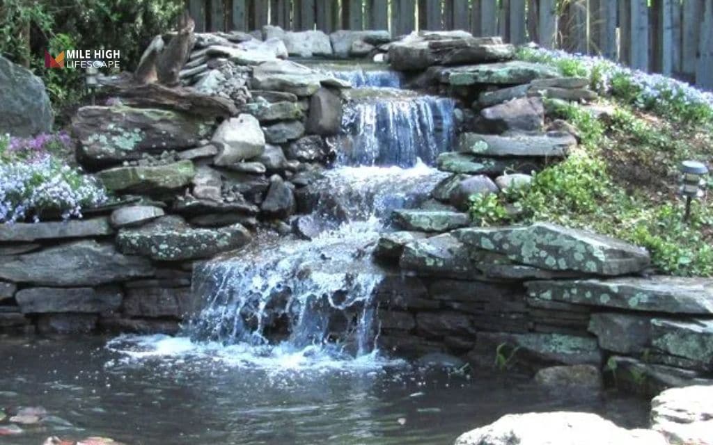 Pond landscape ideas: The corner pond with stream and waterfall