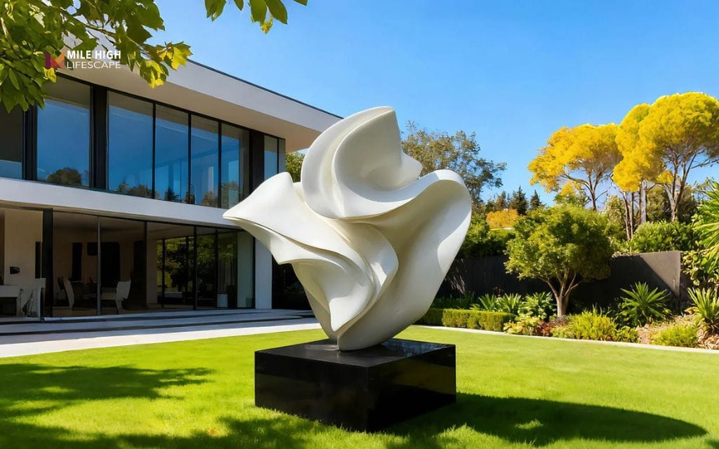 Landscape terrace: Turn sculptures into terrace focal points