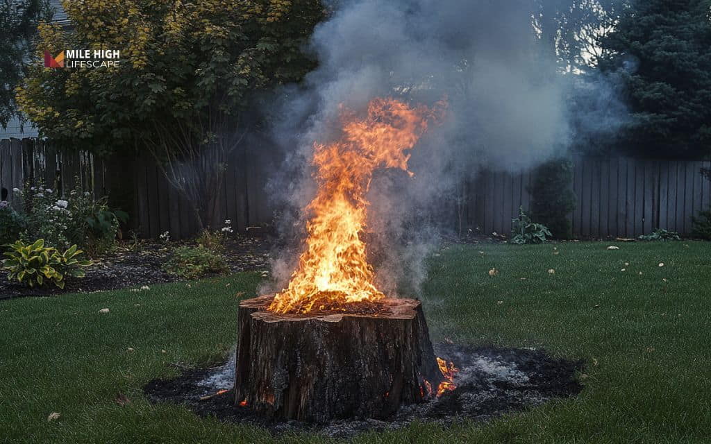 How To Get Rid Of Tree Stumps: Burning the stump
