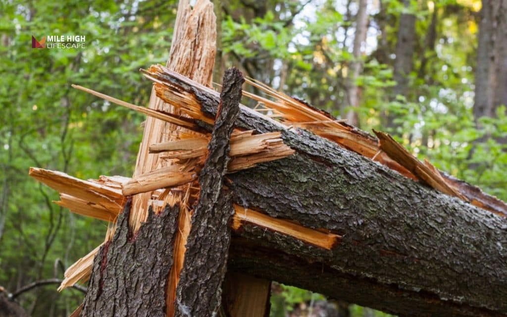 Rotten tree: Peeling, cracked, or missing bark