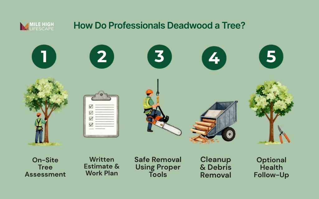Deadwood tree: How do professionals deadwood a tree?
