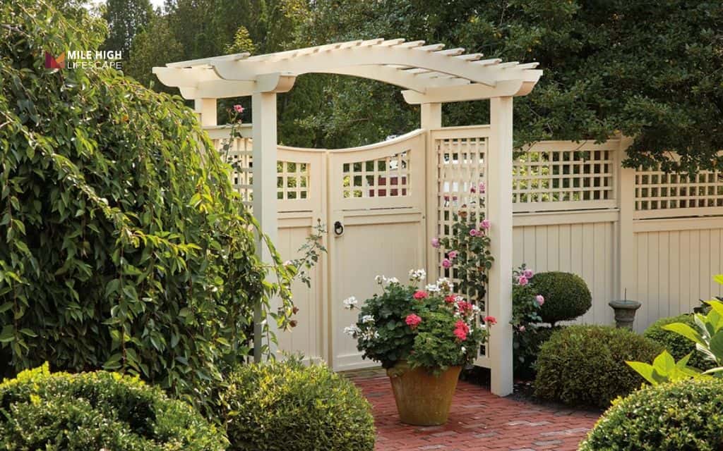 Landscape ideas for front of house: Install a trellis or garden arbor at the walkway entry