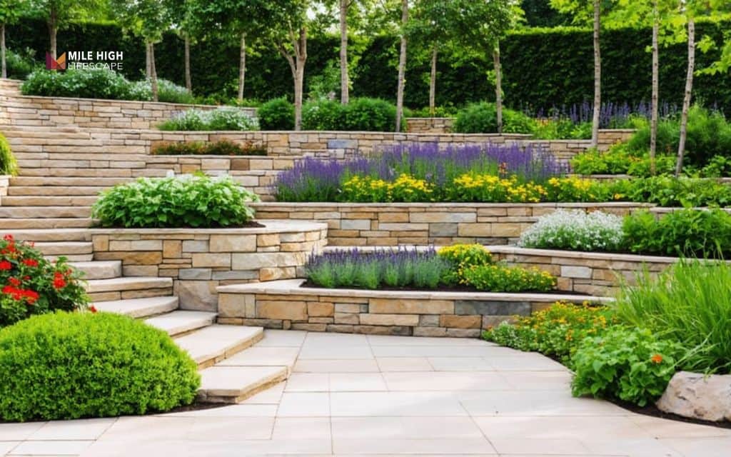 Landscape ideas for front of house: Layer foundation planting in three tiers