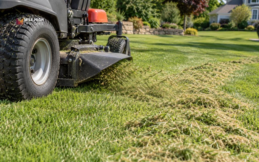 Side discharge handles heavy growth well but leaves more visible clippings
