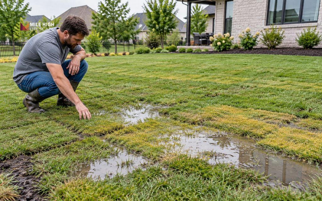 Watch soil moisture closely when deciding how to water new sod