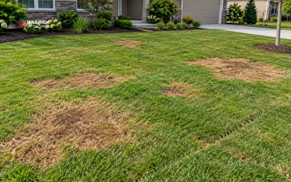 Uneven browning can point to water, heat, or soil issues.