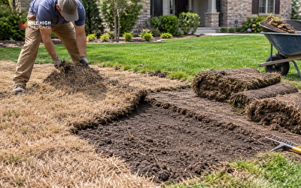 Severe damage may require replacing turf that cannot establish properly