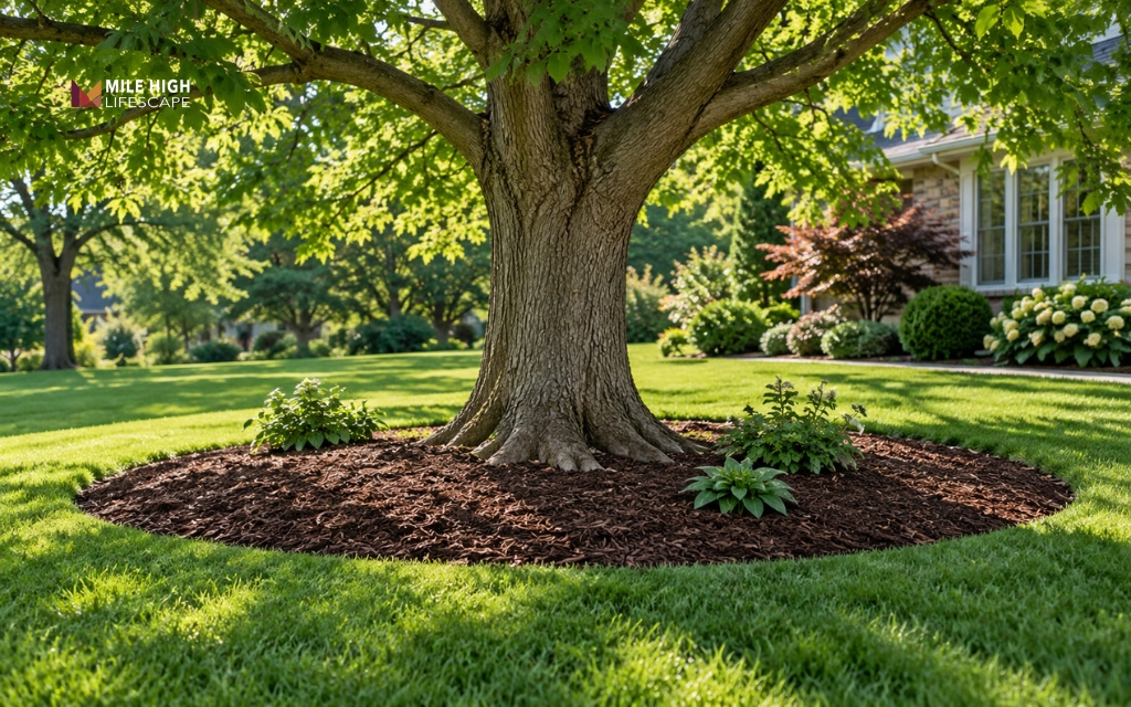 Proper mulching protects roots, conserves moisture, and supports healthier tree growth
